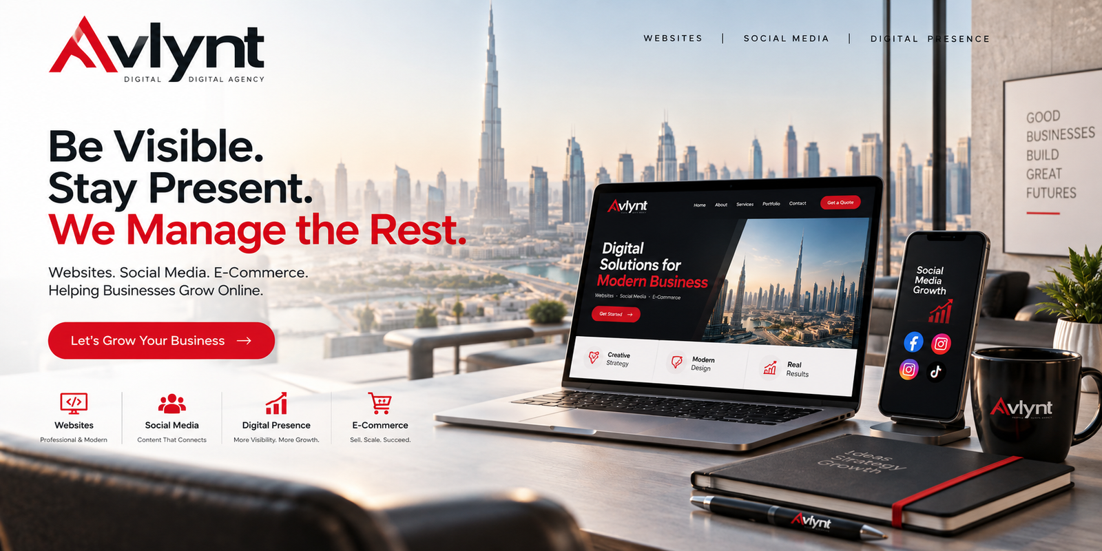 Avlynt websites, social media and digital presence